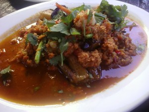 Eggplant with Chicken and Shrimp