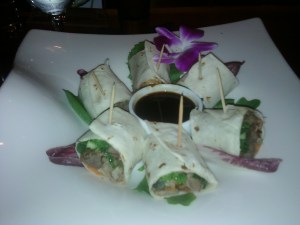 Duck roll appetizer