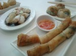 various plates of dim sum