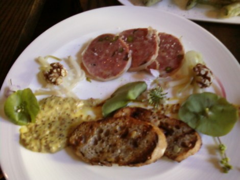 Country Pork Terrina w/ Beer Mustard & Two Grilled Costiniat at SPQR