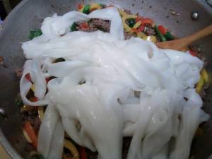 Add in your rice noodles