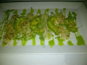 À la minute Ceviche with Chiles, Ginger, Avocado and Toasted Corn Nuts