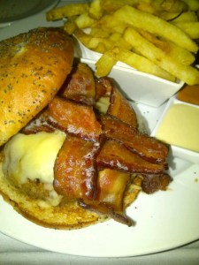 BIX Club Burger with Bacon and Cheese
